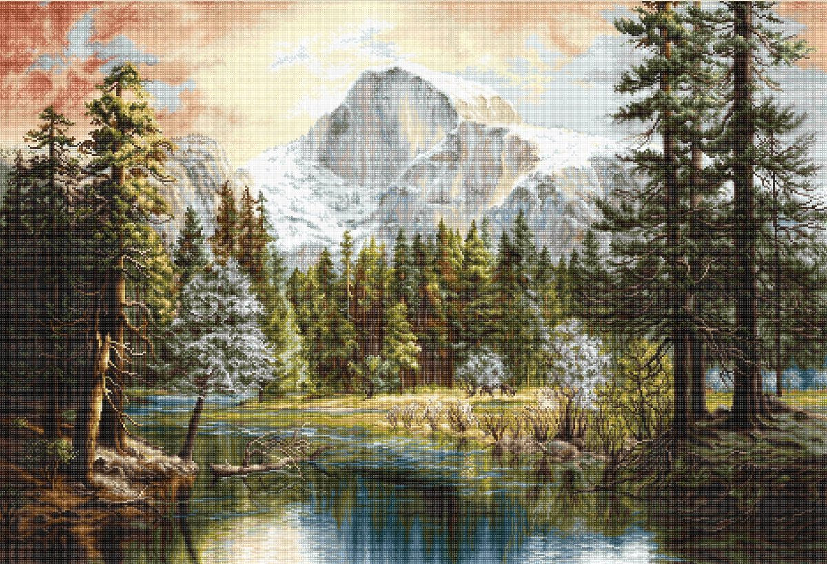 Luca-s borduurpakket nature's wonderland - wonder der natuur - 66 x 45 cm groot - telpatroon