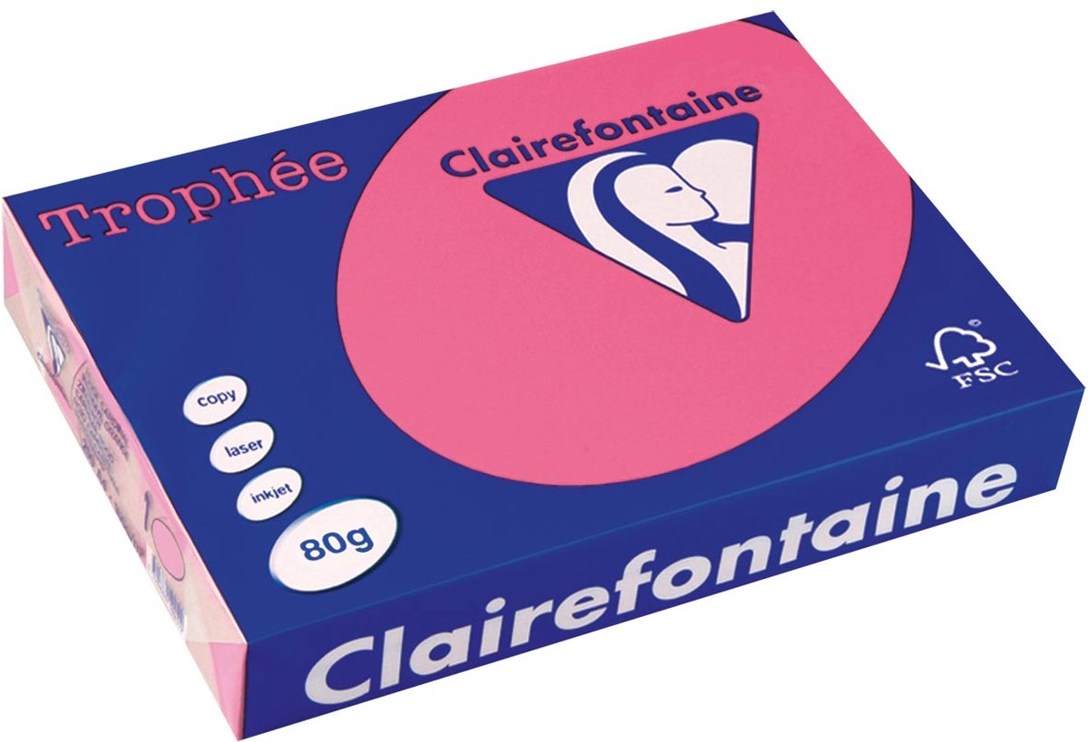 Clairefontaine trophée intens | gekleurd papier | a4 | 80 g | 500 vel | fuchsia