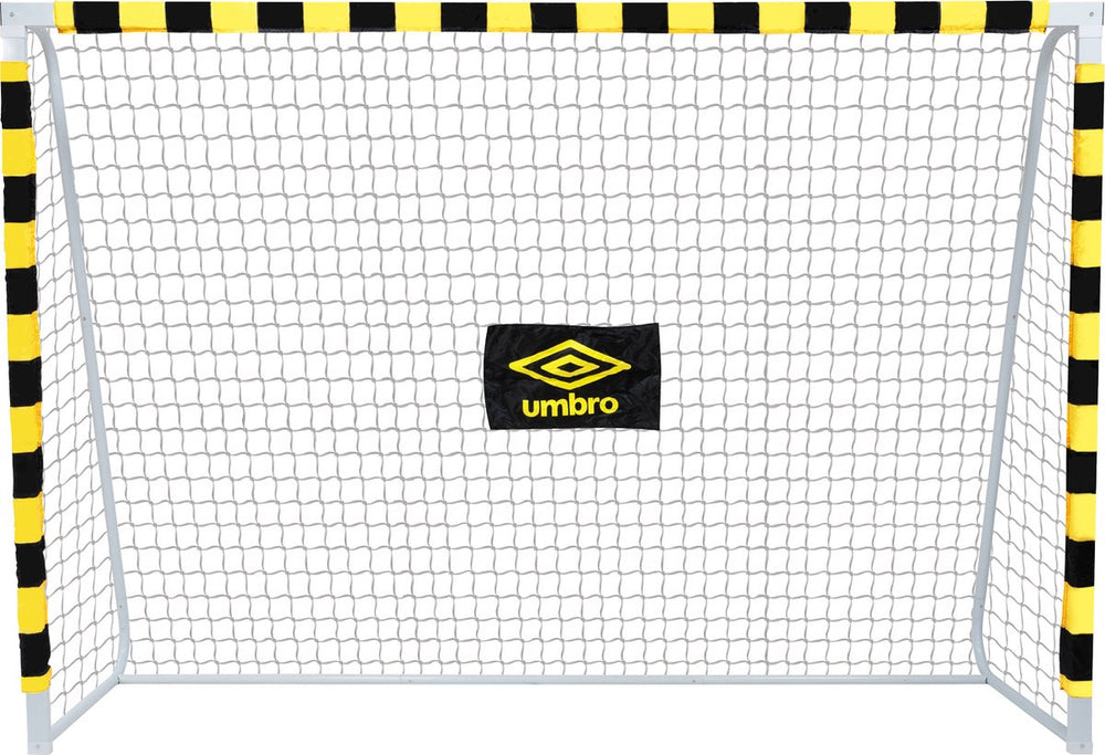 Umbro voetbaldoel - voetbal goal 300 x 200 x 90 cm - voetbalgoal groot - buitenspeelgoed voor kinderen en volwassenen - snelle montage - voetbal training doel - metaal - zwart geel