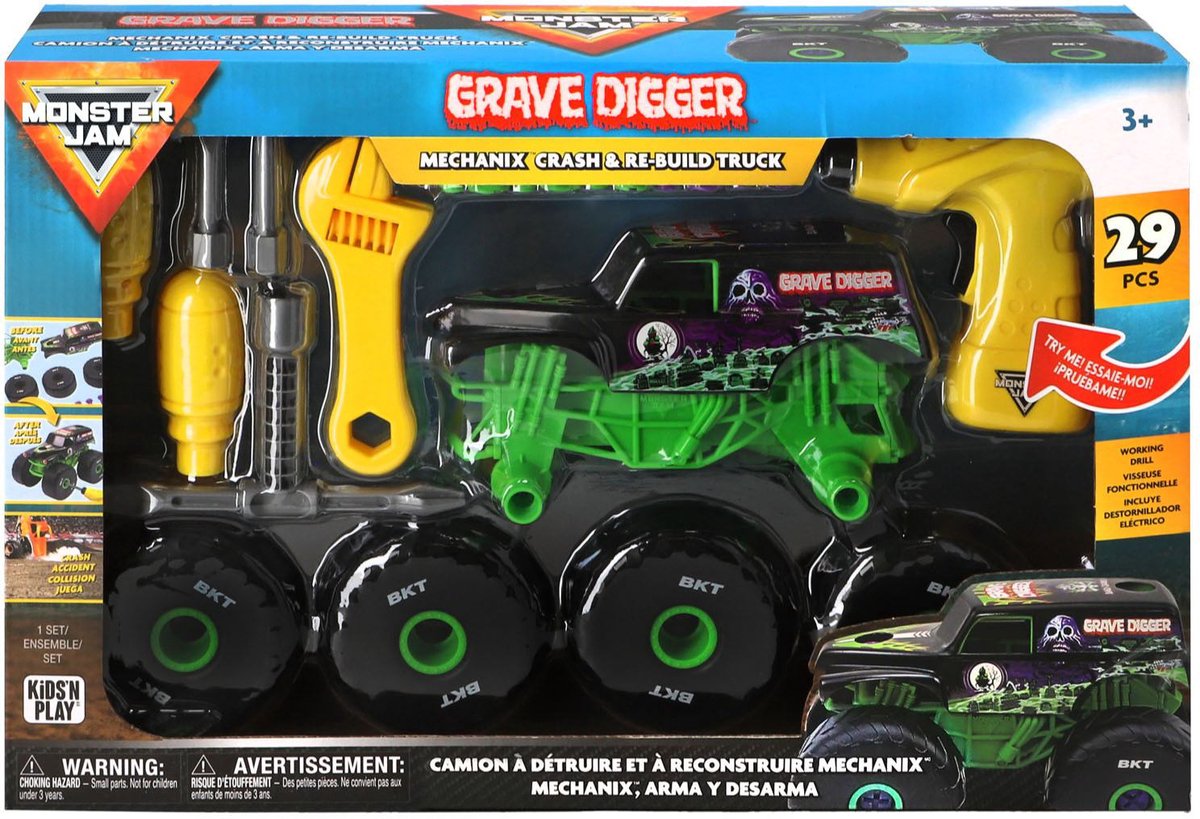 Hot wheels monstertruck mechanix 1:18 grave digger speelgoedauto.