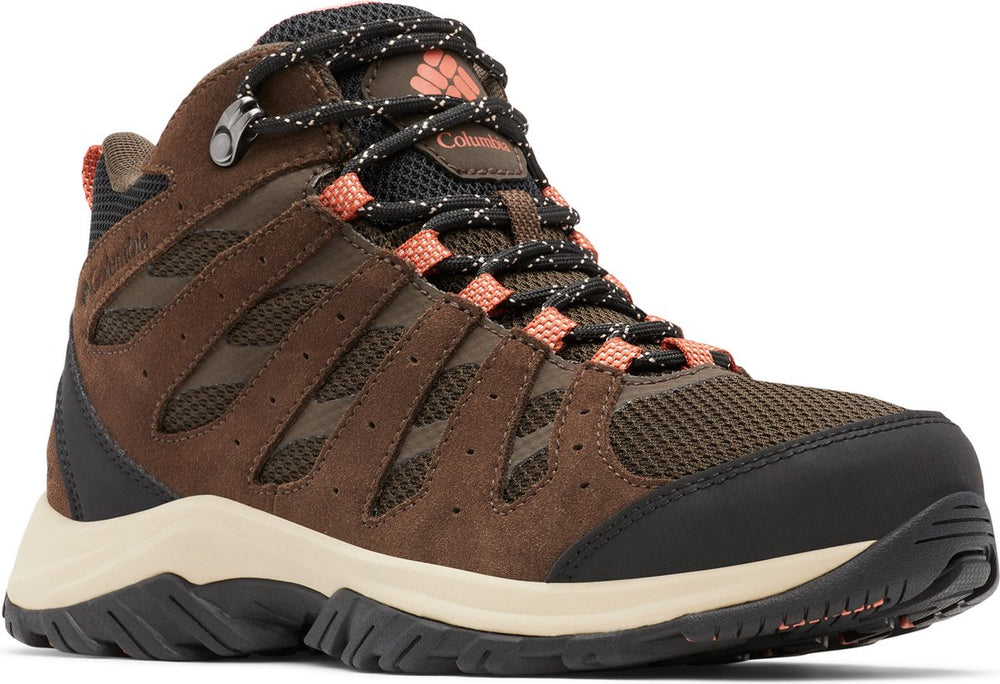Columbia redmond iii mid waterproof dames wandelschoenen - cordovan, dark coral