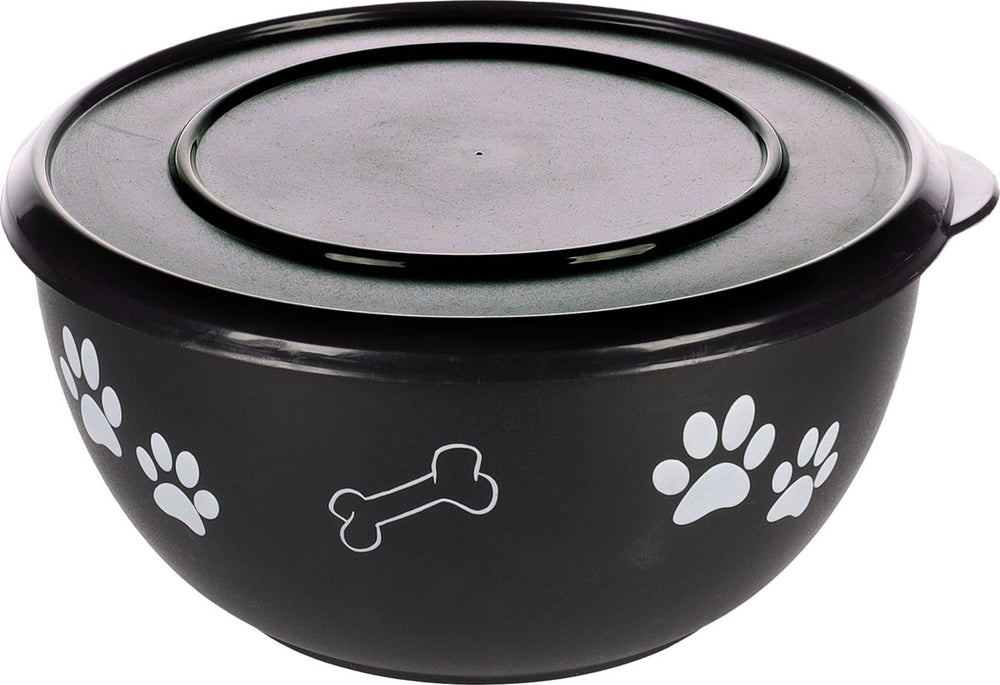 Flamingo kena met deksel - eet- en drinkpot honden - eetpot met deksel kena zwart l 17,2cm 1250ml - 1st - 129689 - 1st
