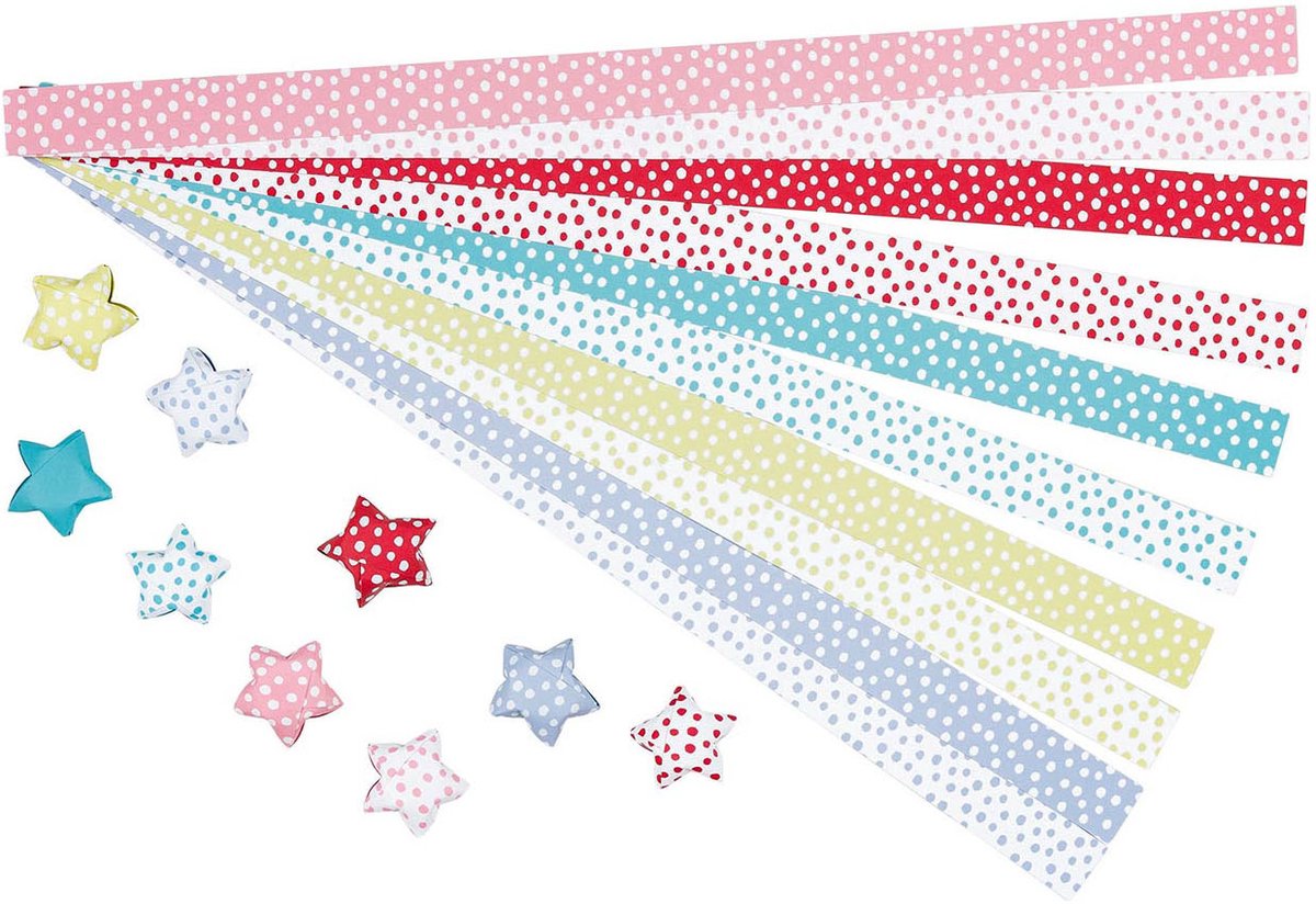 Goki origami: sterren 29x1,5cm, papier, 100 strips, 6+