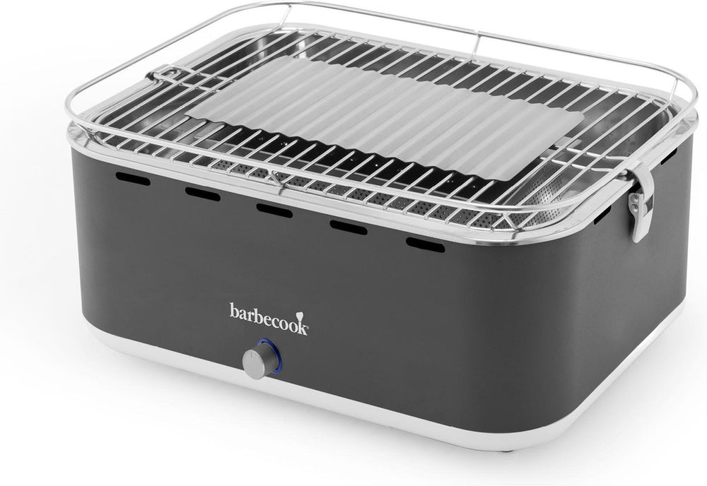 Barbecook carlo - tafel bbq - houtskool bbq barbecue - incl. draagtas - urban grey - 44 x 33 x 21cm