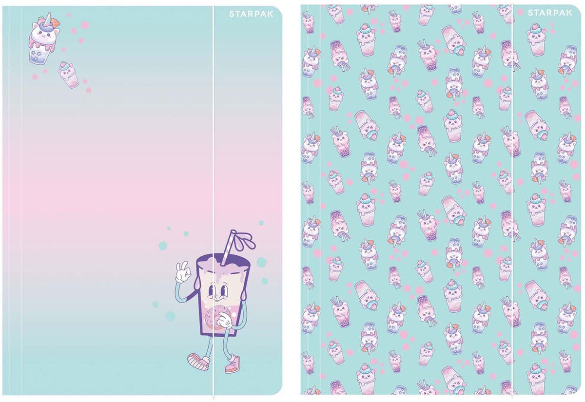 Euro-trade limited liability map met elastiek a4 bubble tea