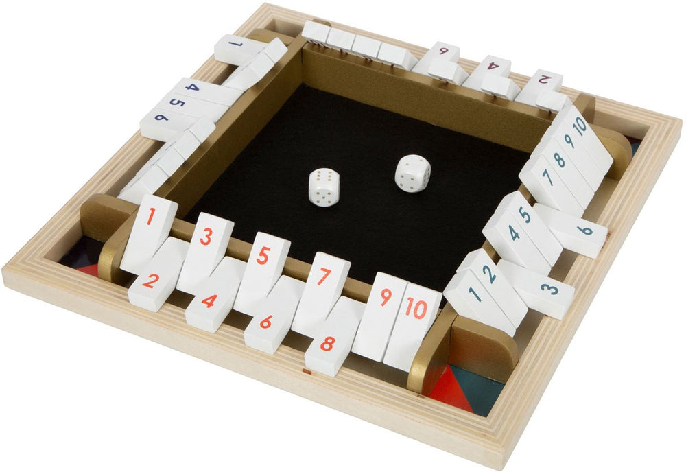 Small foot - shut the box wooden dice game golden edition