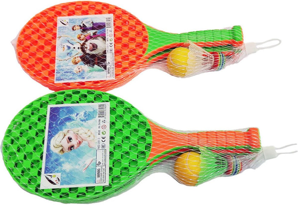 Lobbes tennisset speelgoed racketset bal shuttle voor kinderen buiten.