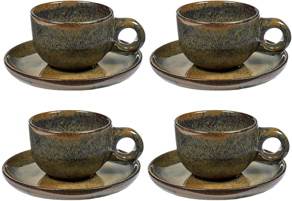 Serax - sergio herman surface - koffiekop + schotel - indi grijs - 13 ø - 4 stuks