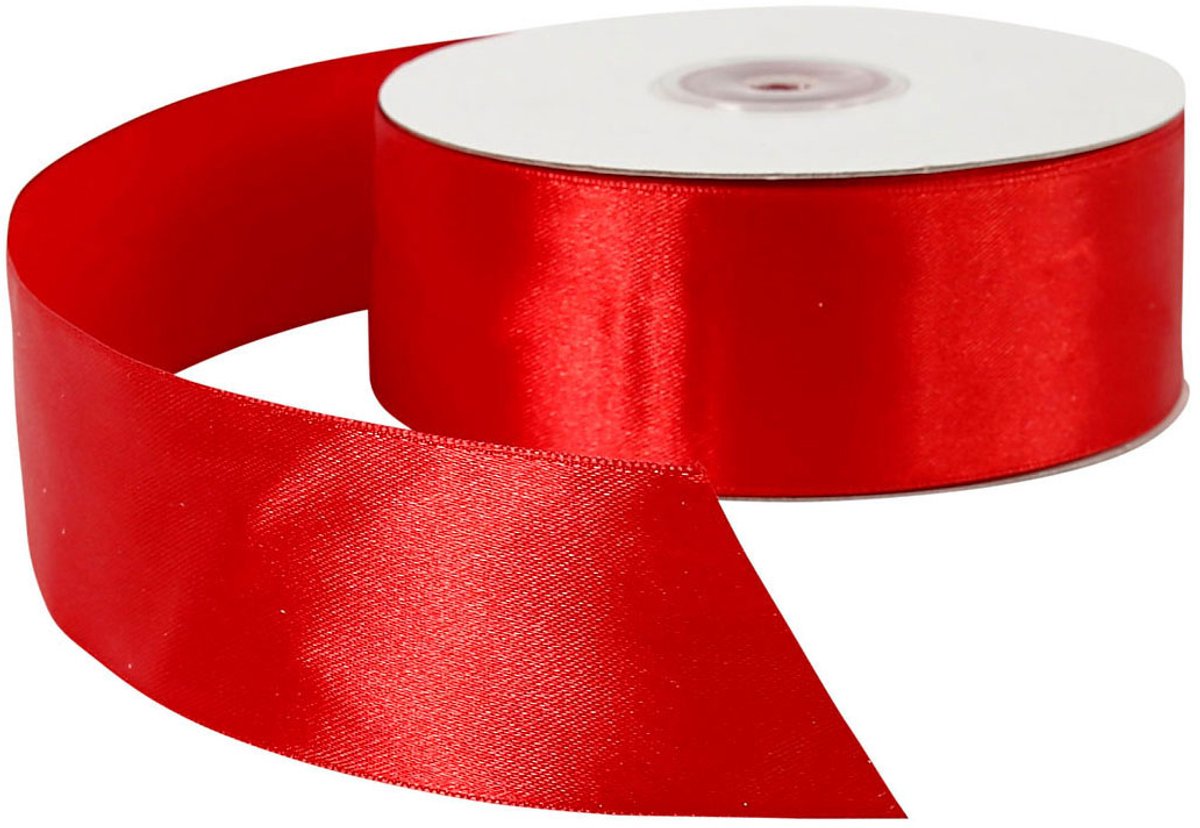 Creatief bedrijf satijnlint rood, 50m