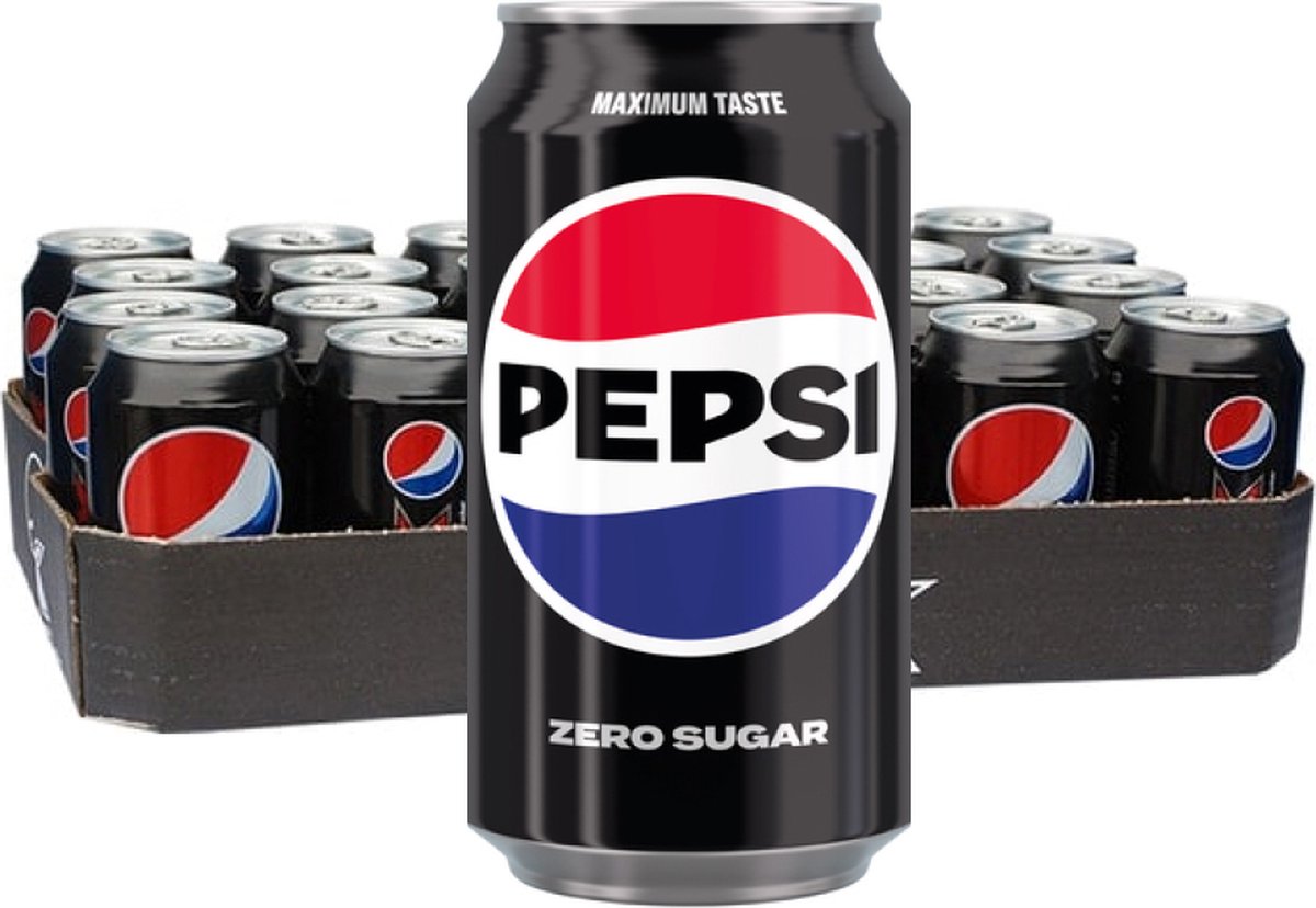Pepsi zero sugar - 24 x 330 ml blikjes - tray