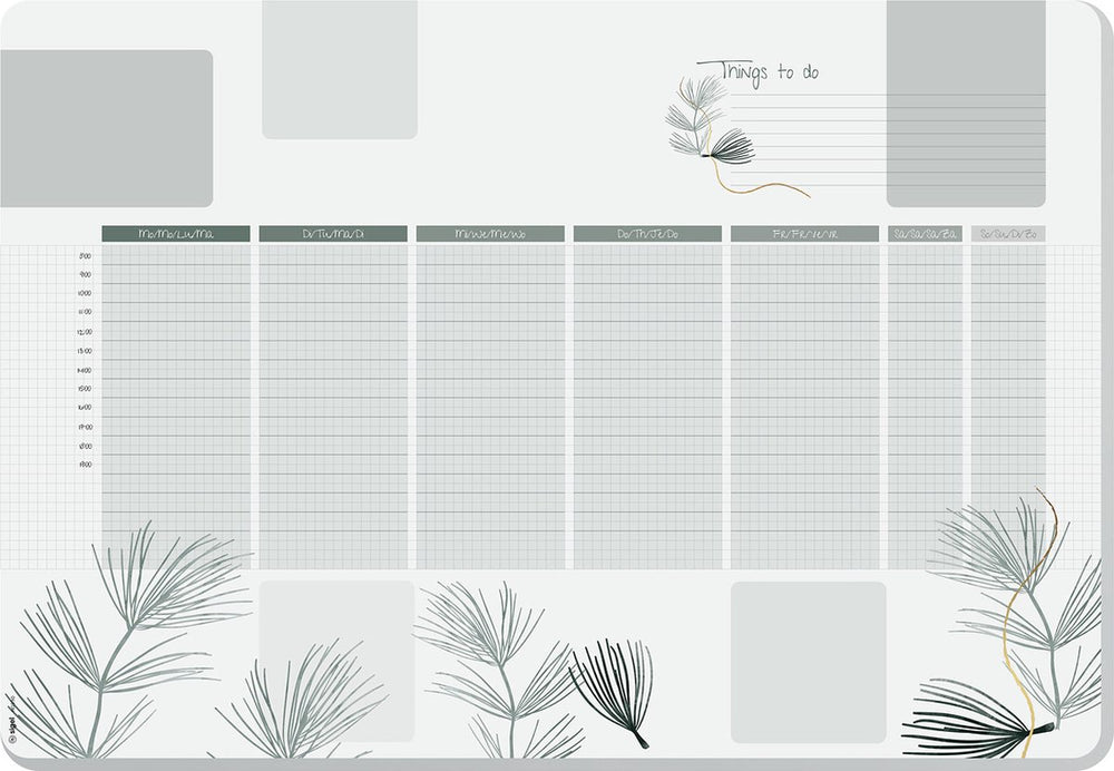 Sigel bureau onderlegger - weekplanner a2 - nature - met to-do-list - ongedateerd - si-ho590