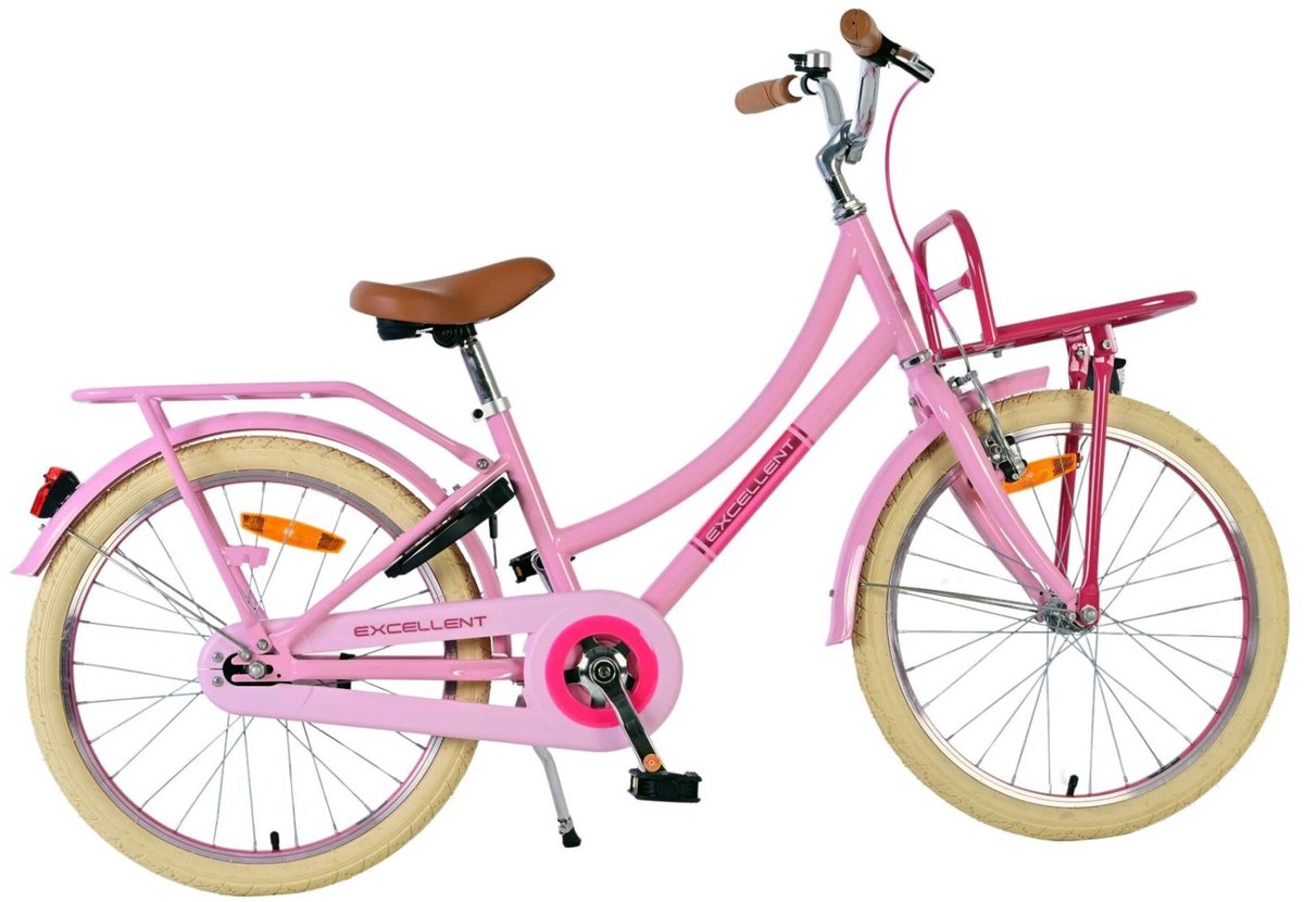 Volare uitstekende kinderfiets - meisjes - 20 inch - roze - 3 versnellingen