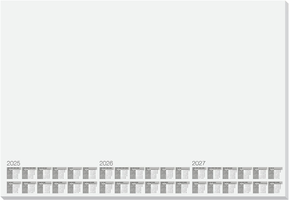 Kangaro bureau onderlegger - kalender 2025 2026 2027 - formaat 59.5x41cm - 5 stuks - afscheurbaar 30 vel
