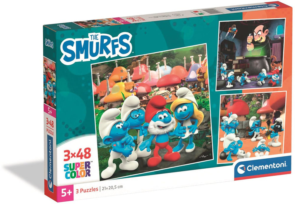 Clementoni - puzzel - 3x48 stukjes - de smurfen - puzzel voor kinderen - vanaf 5 jaar