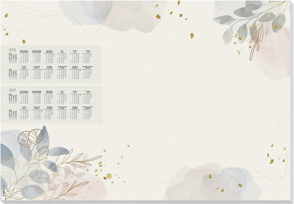 Sigel bureauonderlegger - pastel garden - met kalender 2026 2027 - formaat a2 - met 30 vel afscheurbaar - si-h6304