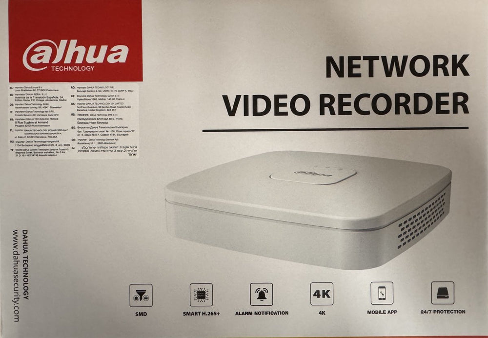 Dahua nvr4104-p-4ks3 4 kanaals poe 4k ultra hd netwerk video recorder tot 12 megapixel