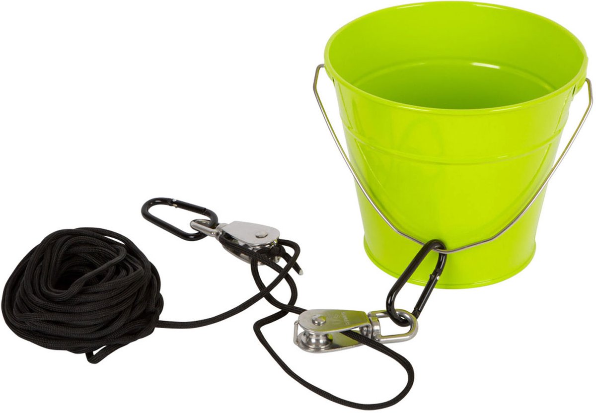 Kleine voet - emmer groen met katrol