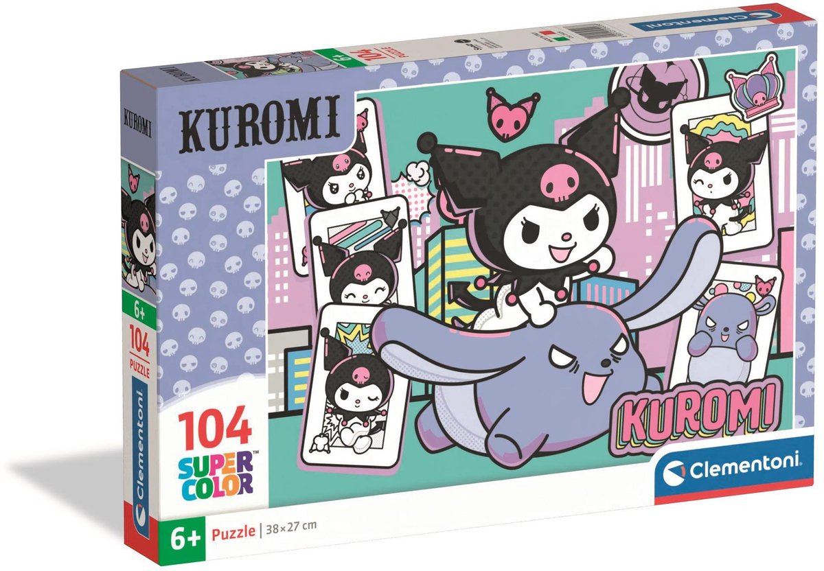 Clementoni kuromi puzzel 104 stukjes - sanrio kinderpuzzel - legpuzzel - educatief speelgoed voor meisjes en kinderen vanaf 6 jaar