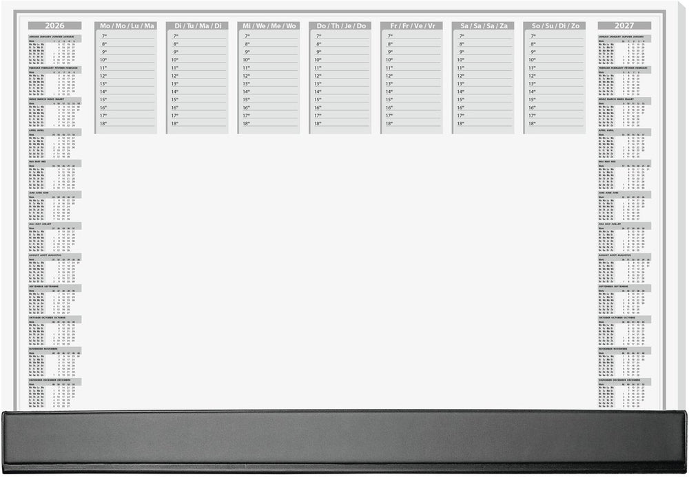 Sigel bureauonderlegger - office - met kalender 2026 2027 - formaat a2 - met dag weekplanner - 40 vel afscheurbaar - si-h6365