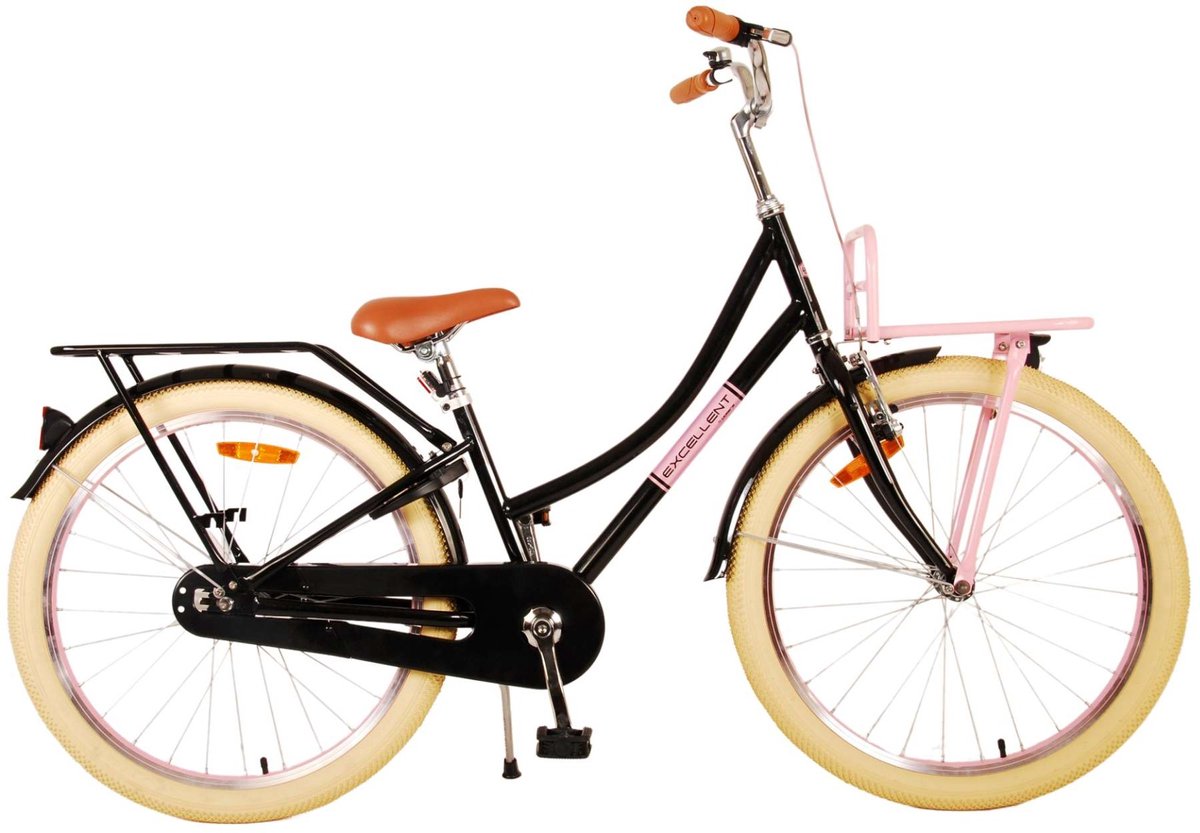 Volare Excellent Kinderfiets - Meisjes - 24 inch - Zwart - 3 Versnellingen