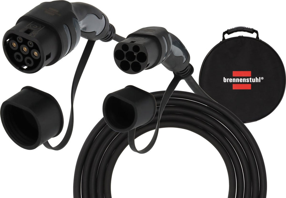 Brennenstuhl ev type 2 laadkabel 22kw (e-mobility type 2 laadkabel 7m, ip55, 3-fase, mode 3 laadkabel met tas voor elektrische hybride voertuigen)