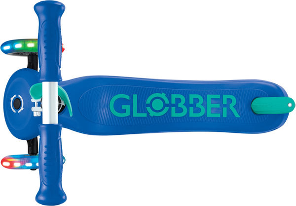 Globber 3-wiel step - primo plus lights navy blue - blauw - lichtgevende wielen - in hoogte verstelbaar - vanaf 3 tot 9 jaar