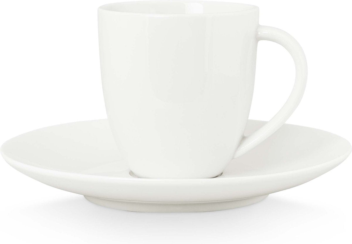 Vtwonen koffiekop met schotel - wit - porselein - 100ml