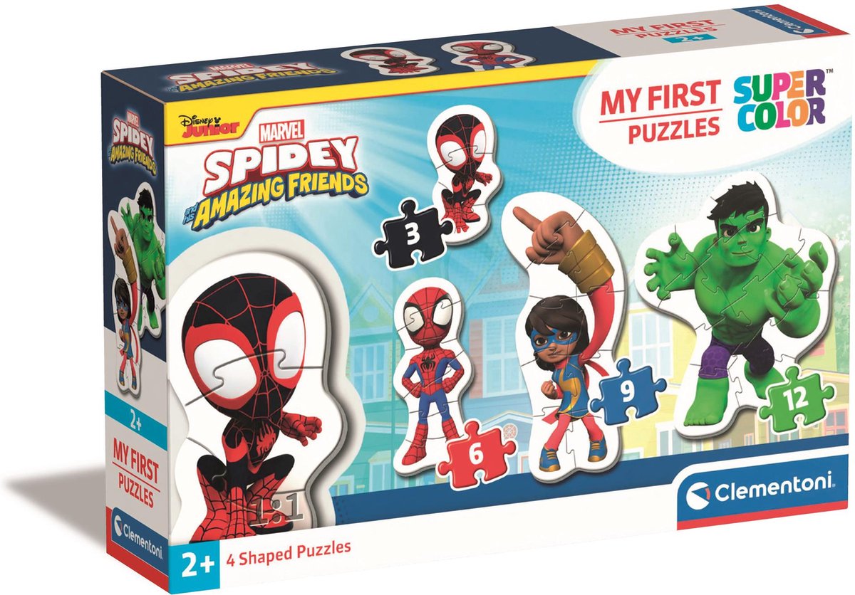 Clementoni - my first puzzles - spidey - 4 puzzels voor kinderen - 3, 6, 9. en 12 stukjes - vanaf 2 jaar