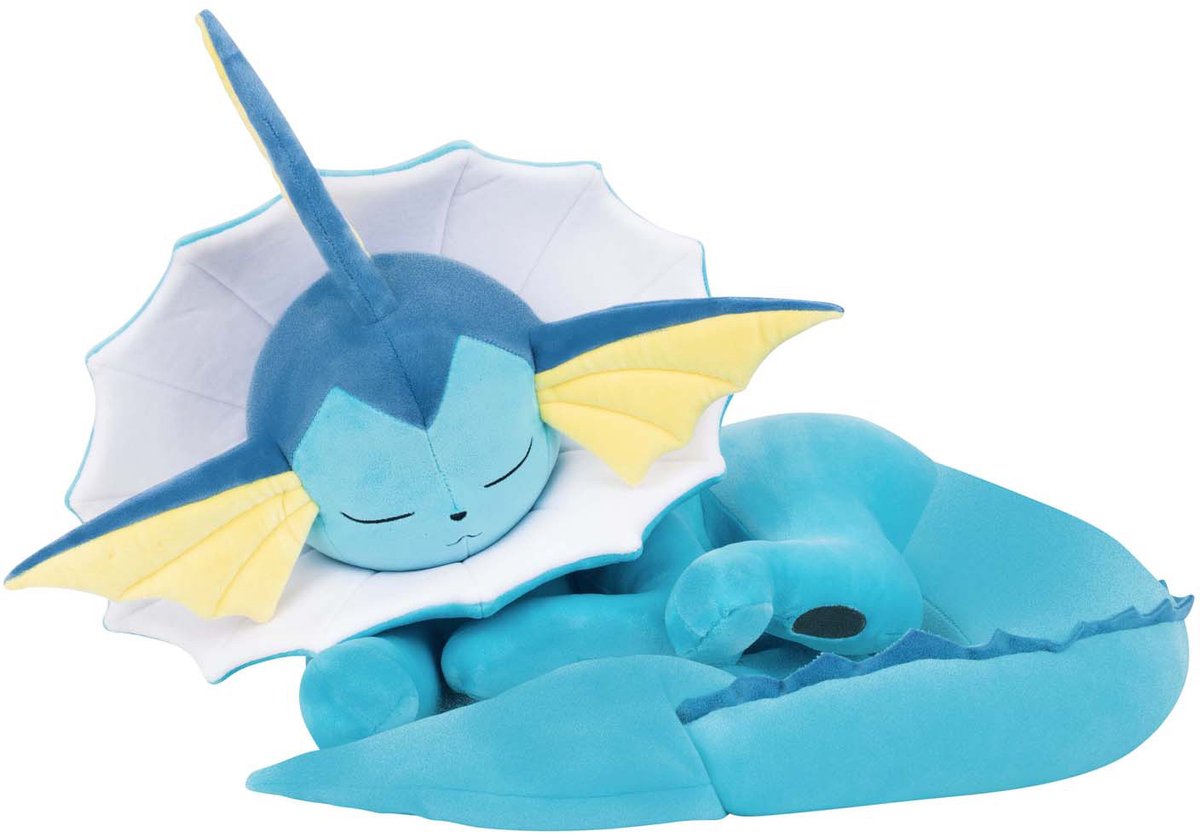 Jazwares pokémon knuffel pluche slapende vaporeon - 45cm
