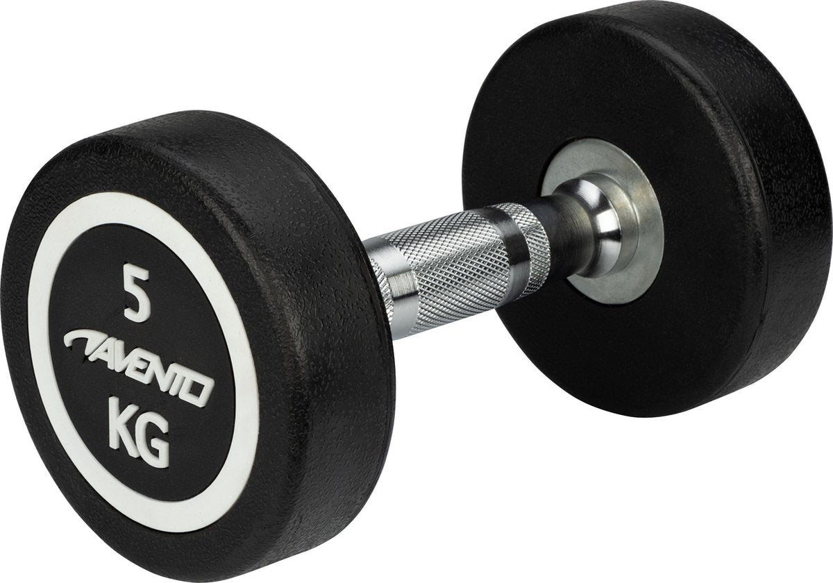 Avento dumbbell - halter 5 kg - zwart staal
