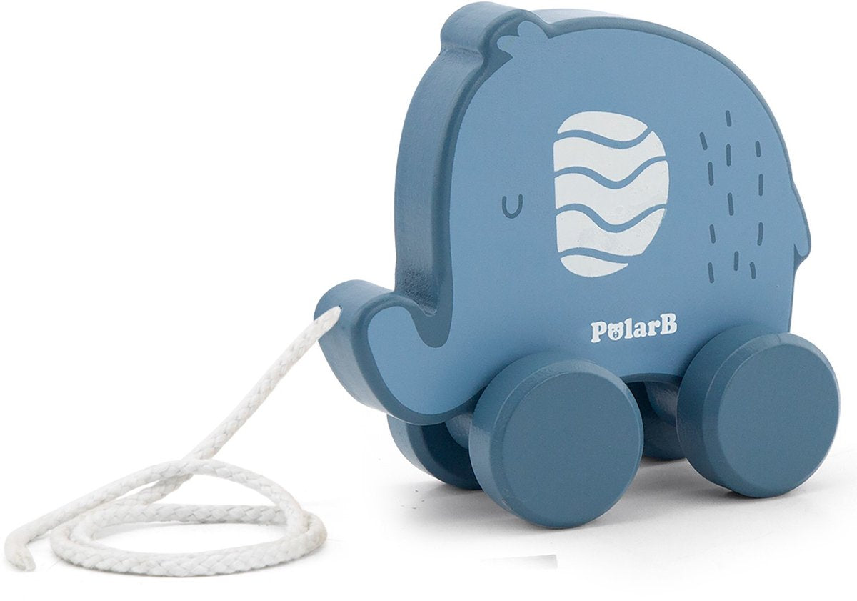 Polarb olifant houten trekfiguur 44004