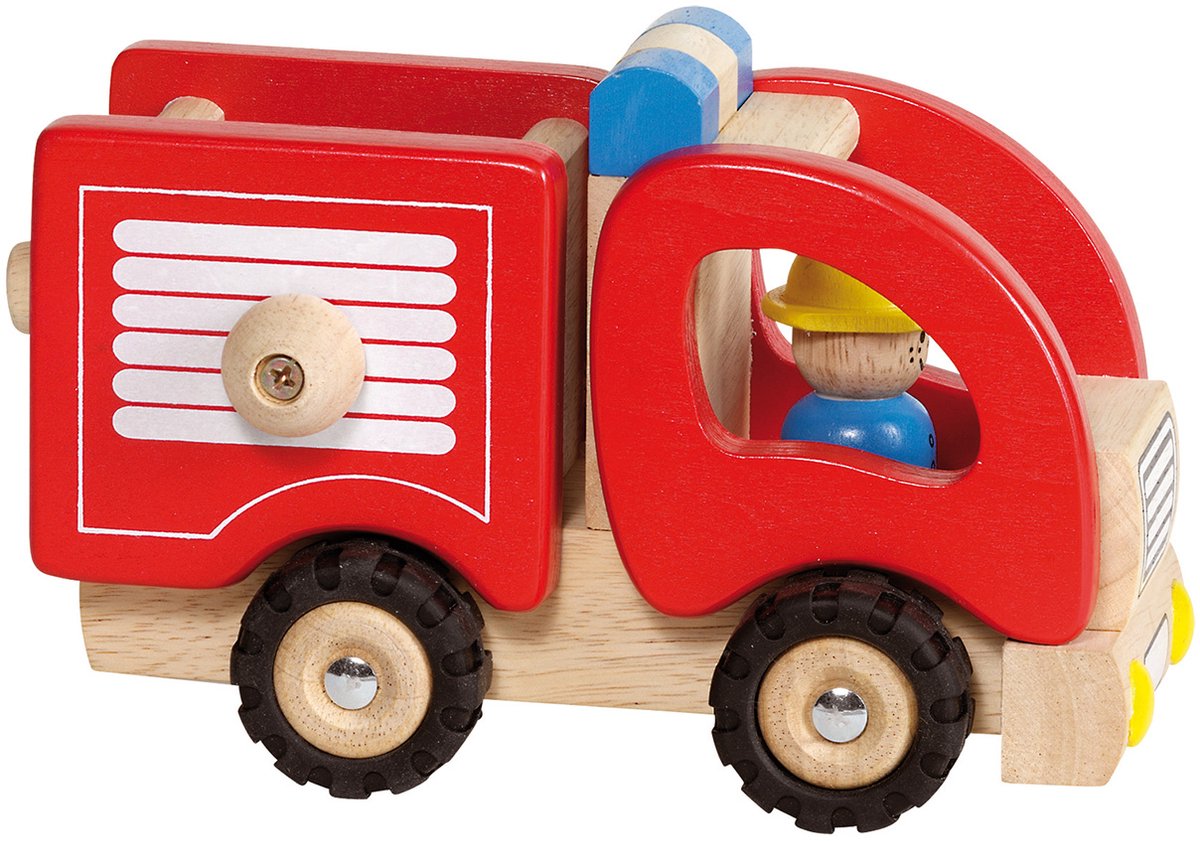 Goki houten brandweerauto