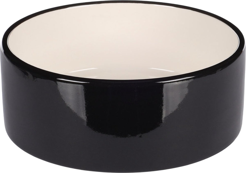 Flamingo rocky - eet- en drinkpot honden - eet-en drinkpot hond rocky keram. zwart rond 900ml 16,5x6,5cm - 1st - 133758 - 1st