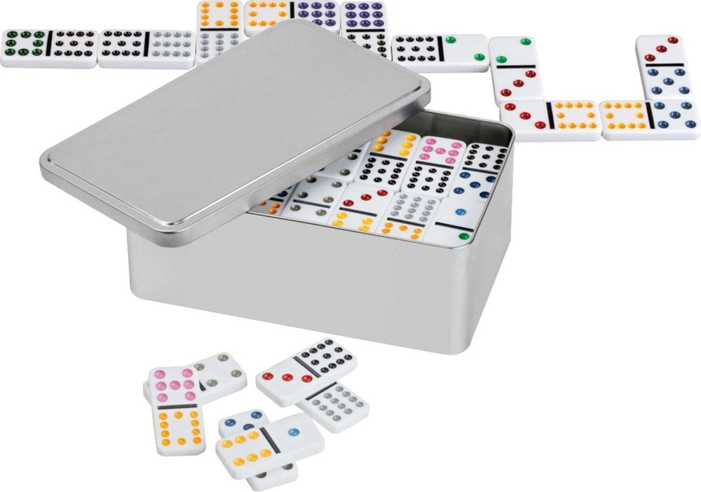 Philos domino dubbel 12 in metalen box
