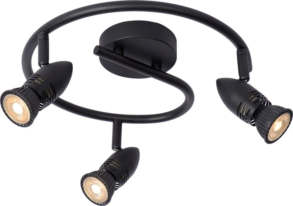 Lucide caro - plafondspot (plafondlamp) - ø 31 cm - 3xgu10 - zwart