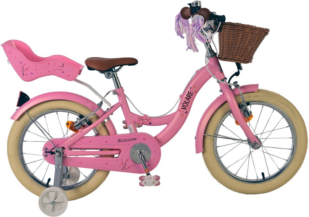 Volare bloesem kinderfiets - meisjes - 16 inch - roze - twee handremmen