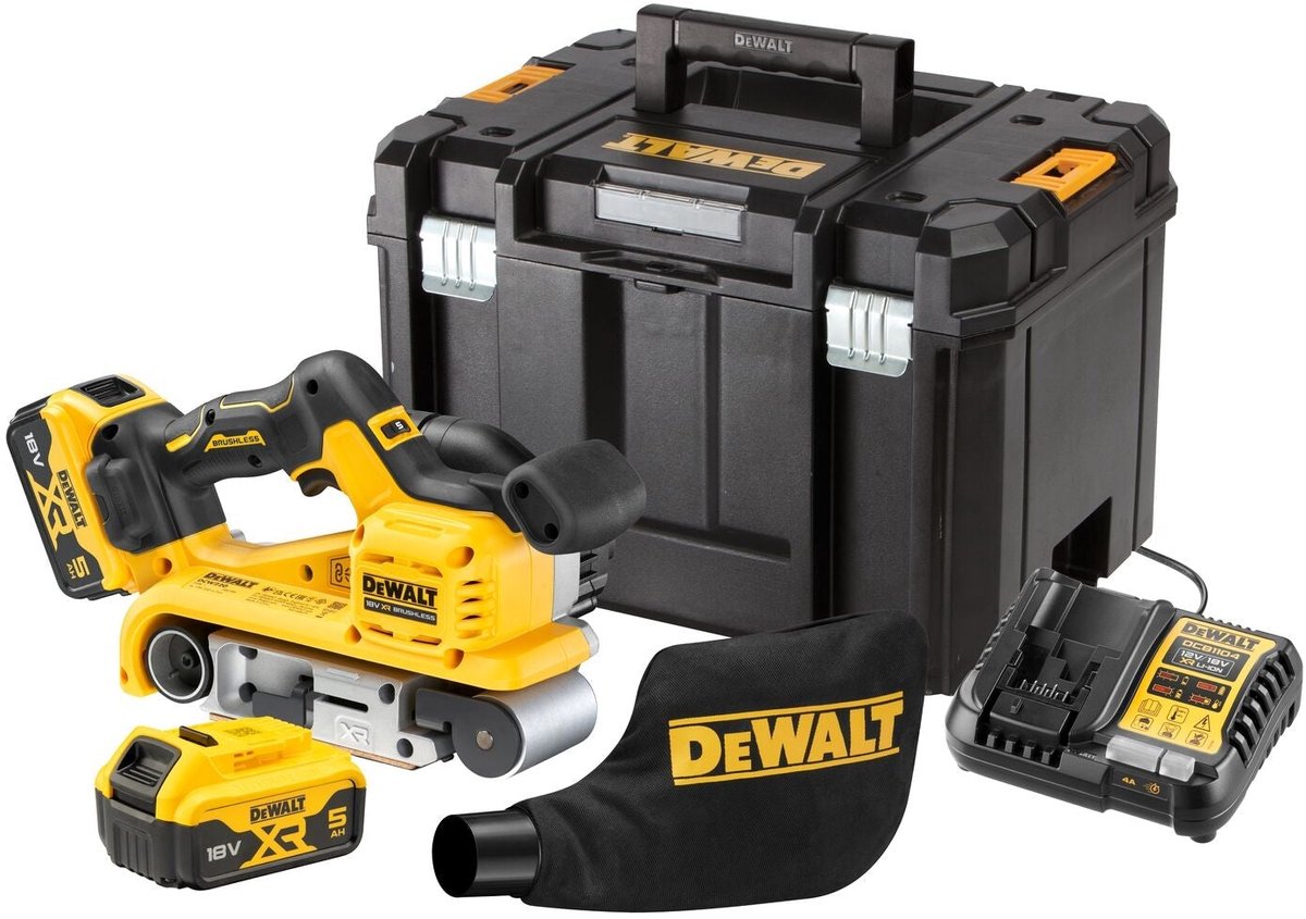 Dewalt dcw220p2 accu bandschuurmachine 75x533mm 18v xr 5.0ah in tstak