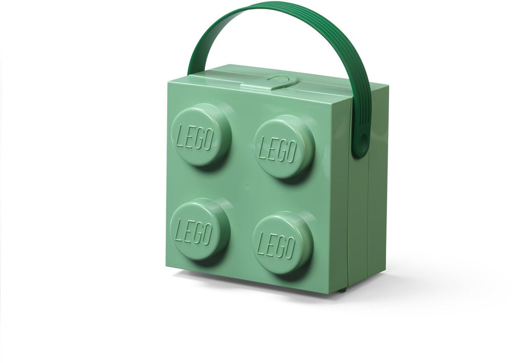 Lego - lunchbox brick 4 met handvat - polypropyleen - groen