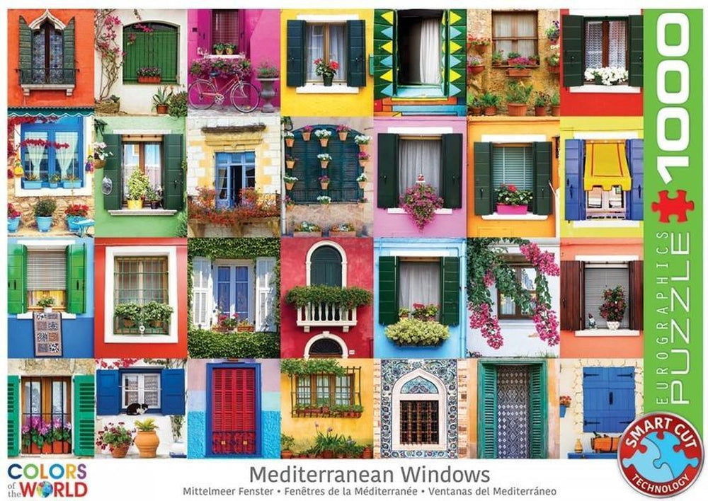 Eurographics - mediterrane ramen [mediteranean windows] - 1000 stukjes 68×48cm (b×h) - legpuzzel