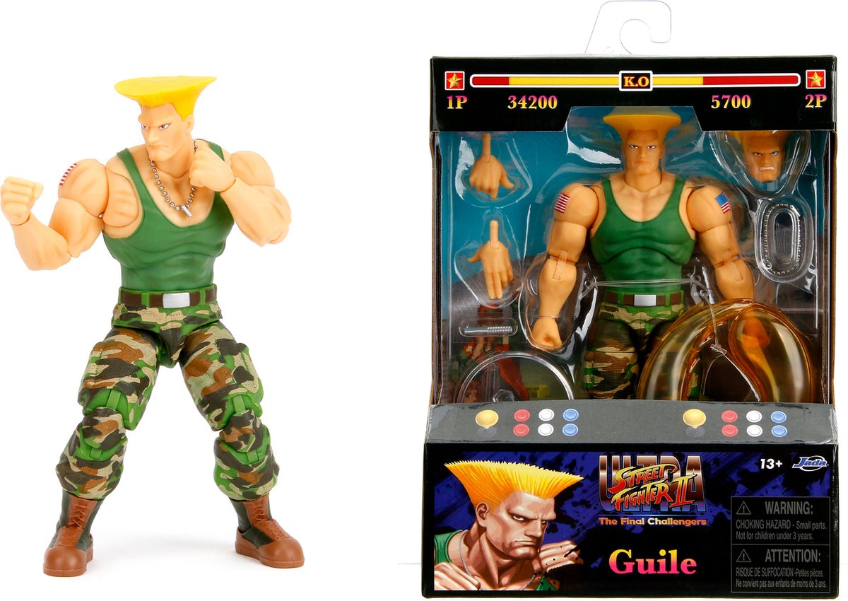 Jada toys ultra street fighter ii: the final challengers action figure 1 12 guile 15 cm action figuur