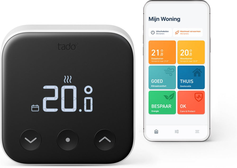 Tado° slimme thermostaat x - smart thermostaat - werkt met google home, alexa apple homekit - bedrade variant - zwart wit