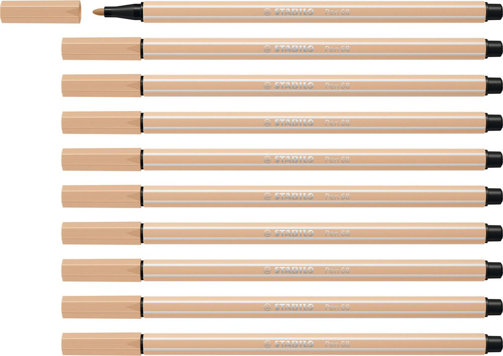 Stabilo pen 68 - premium viltstift - nude - doos 10 stuks