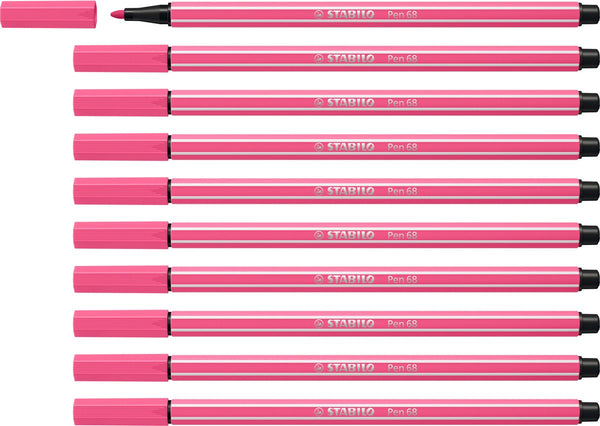 Stabilo pen 68 - premium viltstift - roze - doos 10 stuks