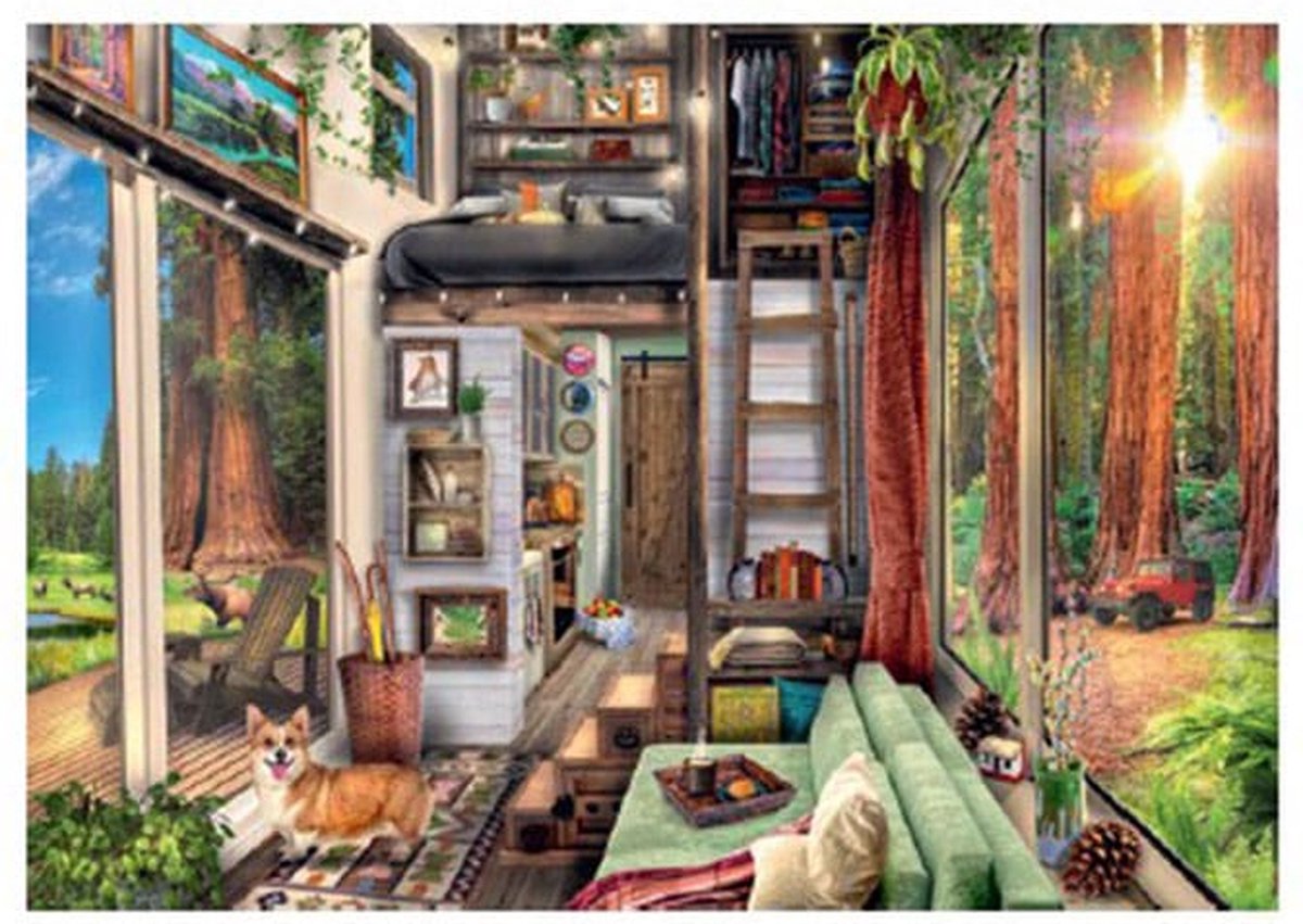 Ravensburger legpuzzel tiny house in redwoodbos, 1000st.