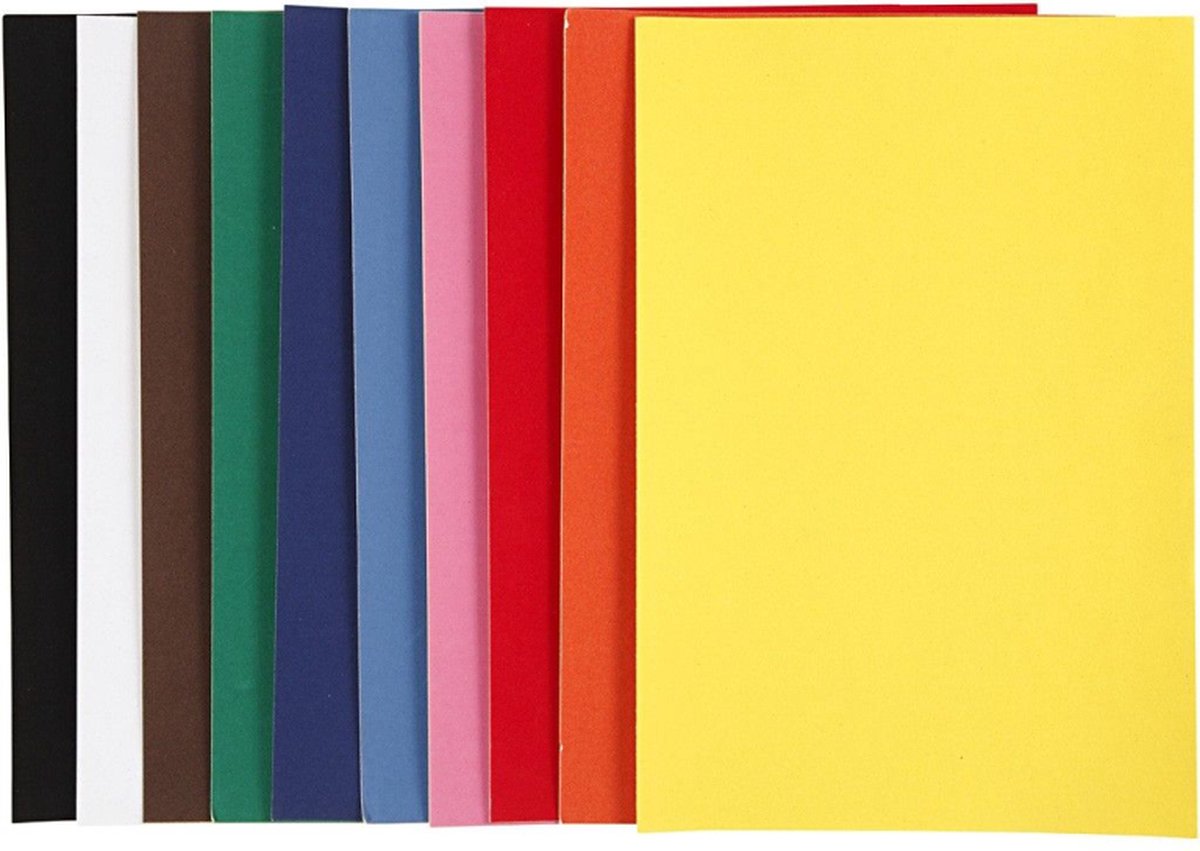Velourspapierkleur A4, 10 Vellen