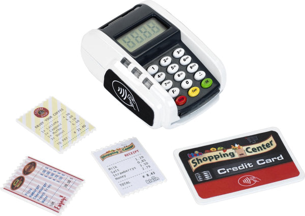 Klein Toys Toy Cash Register Point of Sale Terminal - incl. light - incl. sound - white - black