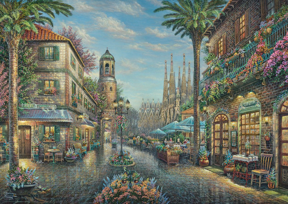 Schmidt - legpuzzel - spaans straatcafé - thomas kinkade studios - 1000 stukjes - volwassenen - vanaf 12 jaar