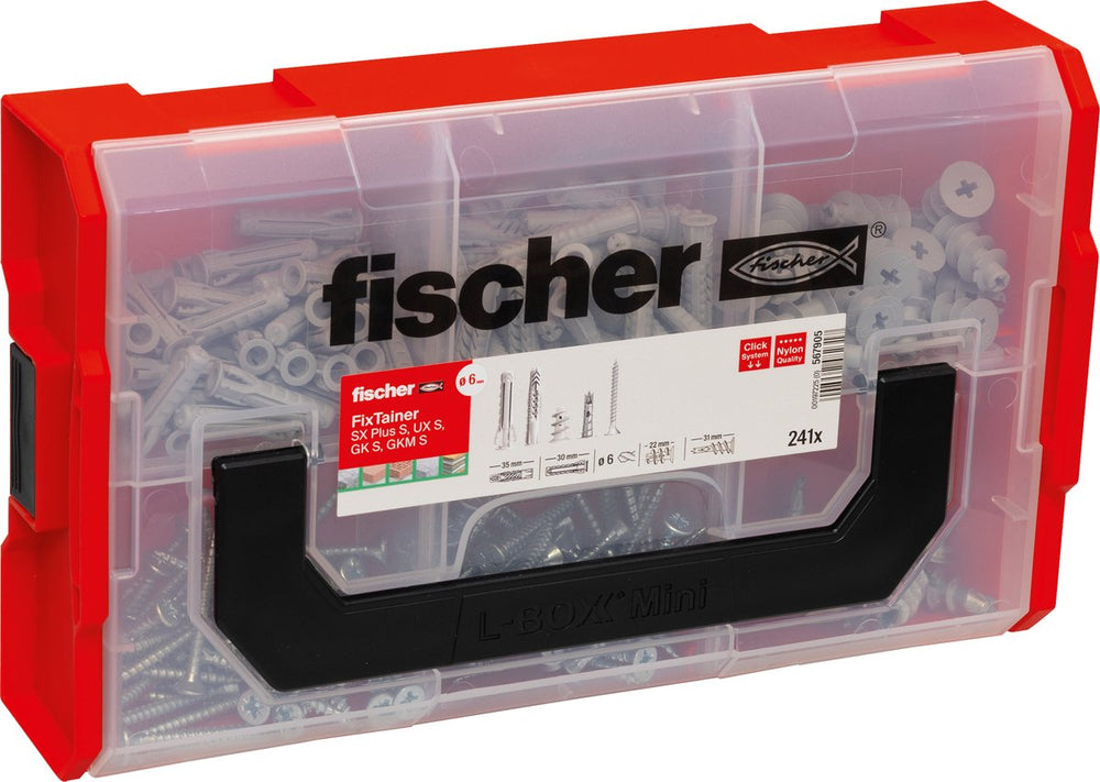 Fischer fixtainer - plug sx plus, universeelplug ux 6 en 8 s met schroeven