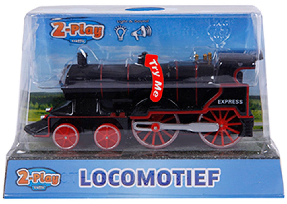 2-play die-cast locomotief met licht en geluid, 14cm