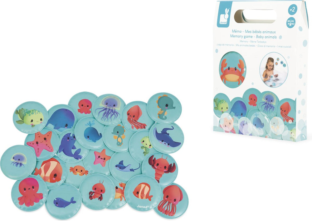 Janod - badspeelgoed - memoryspel babydieren